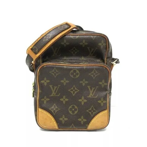 100% Authentic LOUIS VUITTON Amazone Brown Monogram Shoulder Bag -338-060824